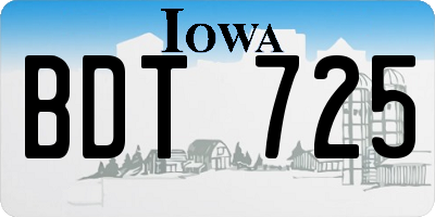 IA license plate BDT725