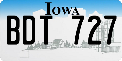 IA license plate BDT727