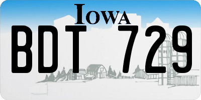 IA license plate BDT729