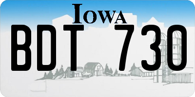 IA license plate BDT730