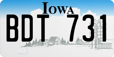 IA license plate BDT731