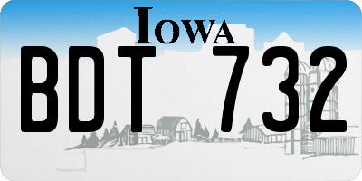 IA license plate BDT732
