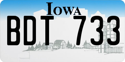 IA license plate BDT733