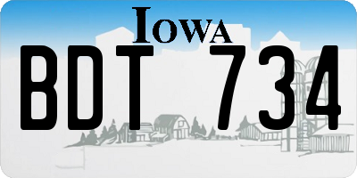 IA license plate BDT734