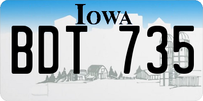 IA license plate BDT735