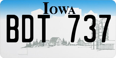 IA license plate BDT737