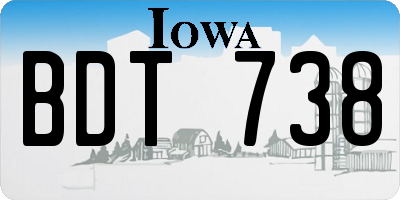IA license plate BDT738