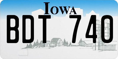 IA license plate BDT740