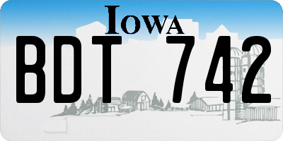 IA license plate BDT742