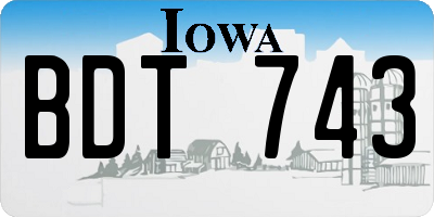 IA license plate BDT743