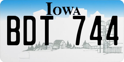 IA license plate BDT744