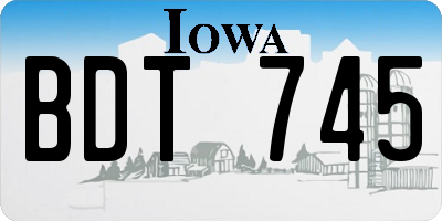 IA license plate BDT745