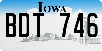 IA license plate BDT746