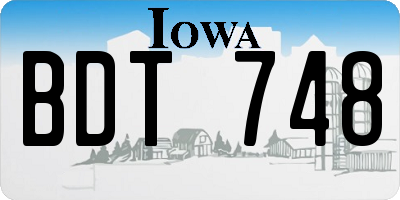 IA license plate BDT748