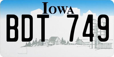 IA license plate BDT749