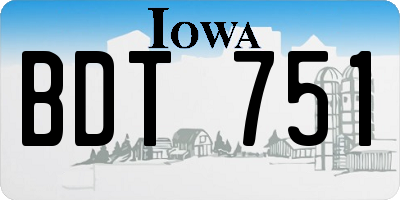 IA license plate BDT751
