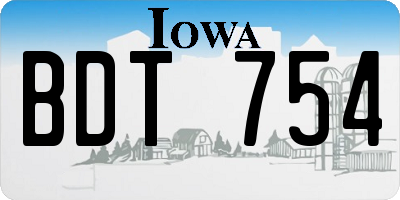 IA license plate BDT754