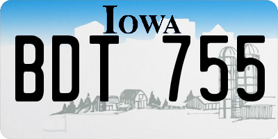 IA license plate BDT755
