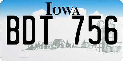 IA license plate BDT756