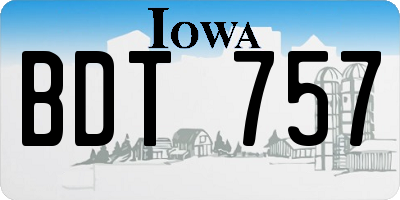 IA license plate BDT757