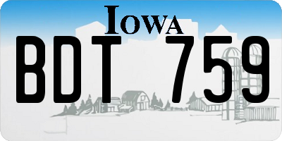 IA license plate BDT759
