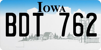 IA license plate BDT762