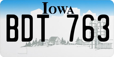 IA license plate BDT763