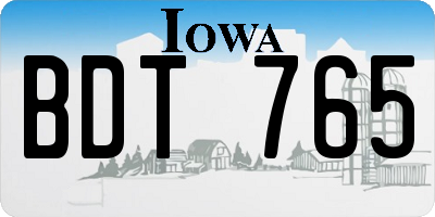 IA license plate BDT765