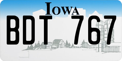 IA license plate BDT767