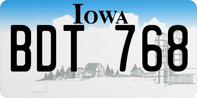 IA license plate BDT768