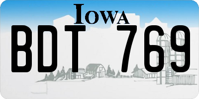IA license plate BDT769