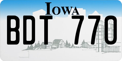 IA license plate BDT770