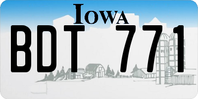 IA license plate BDT771