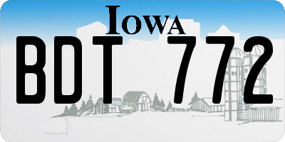 IA license plate BDT772