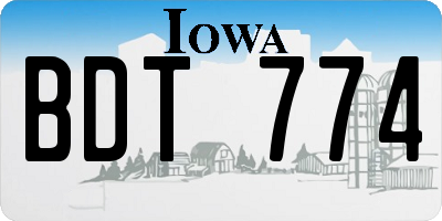 IA license plate BDT774