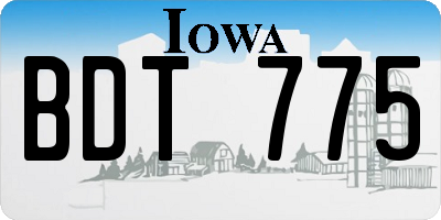 IA license plate BDT775