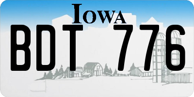 IA license plate BDT776