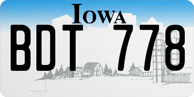 IA license plate BDT778