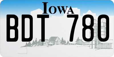 IA license plate BDT780
