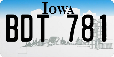 IA license plate BDT781