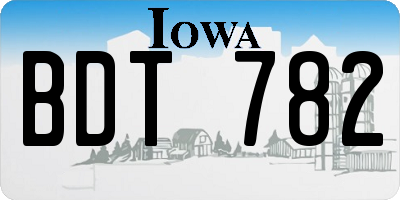 IA license plate BDT782