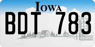 IA license plate BDT783