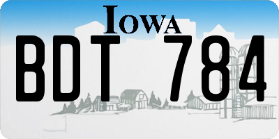 IA license plate BDT784