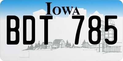 IA license plate BDT785