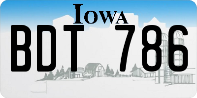 IA license plate BDT786