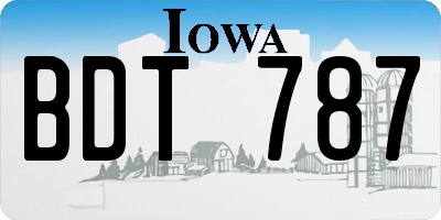 IA license plate BDT787