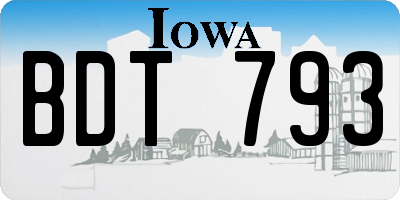 IA license plate BDT793