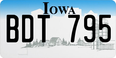IA license plate BDT795
