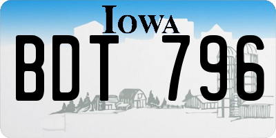 IA license plate BDT796