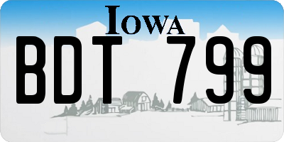 IA license plate BDT799